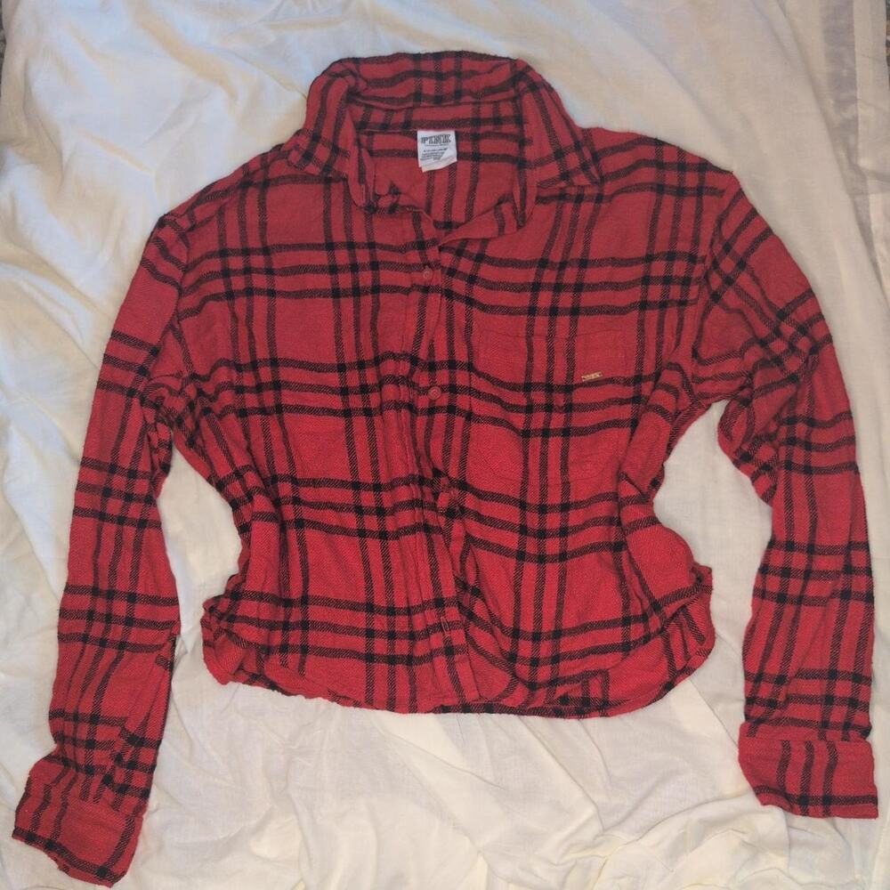 Victorias secret red plaid button